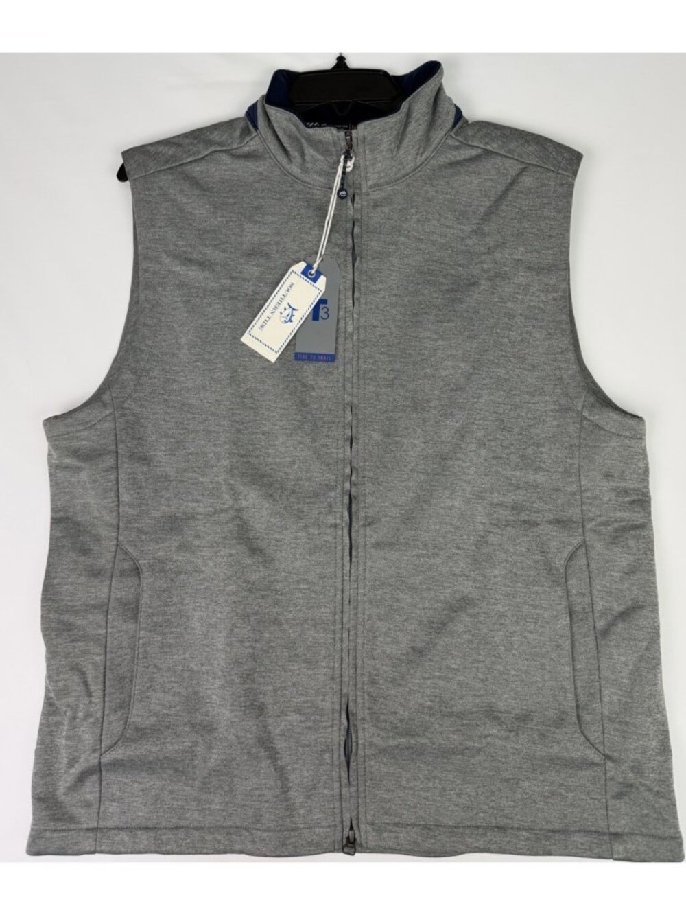 Southern Tide LARGE Breakwater Performance Heather Vest Gray Sedona NWT $125